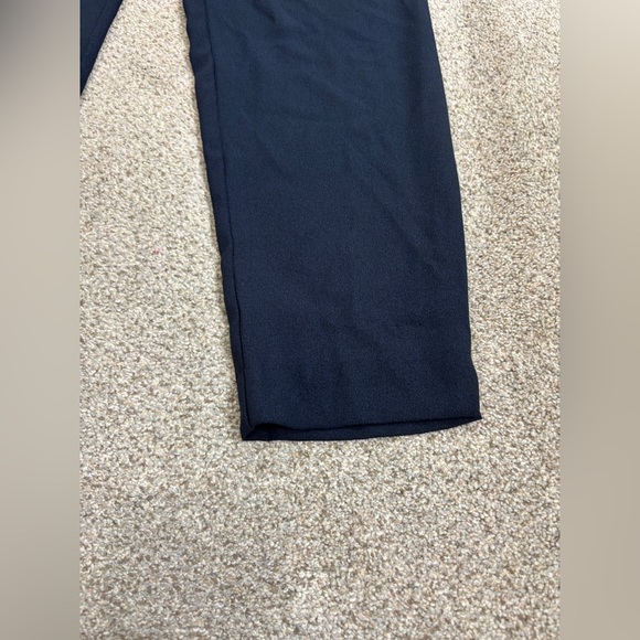 ZARA WOMAN NAVY BLUE Straight PANTS ELASTIC WAISTBAND Sz S Business Casual - Picture 3 of 11